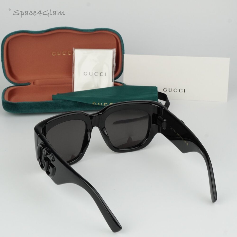 BRAND NEW Gucci GG1545S 001 Black Grey Women Square Sunglasses GG 1545S - Picture 9 of 10